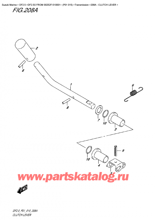  ,    , SUZUKI DF2.5S FROM 00252F-510001~ (P01 015)   2015 , Clutch Lever /  