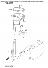 405B - Drive Shaft Housing Transom (L) (405B -    Transom (L))