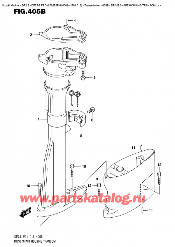  , , Suzuki DF2.5S FROM 00252F-610001~ (P01 016)   2016 ,    Transom (L) - Drive Shaft Housing Transom (L)