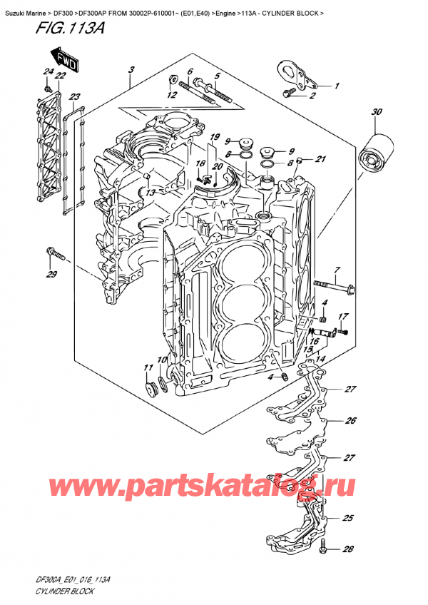  ,   , Suzuki DF300AP FROM 30002P-610001~ (E01,E40)   2016 , Cylinder Block