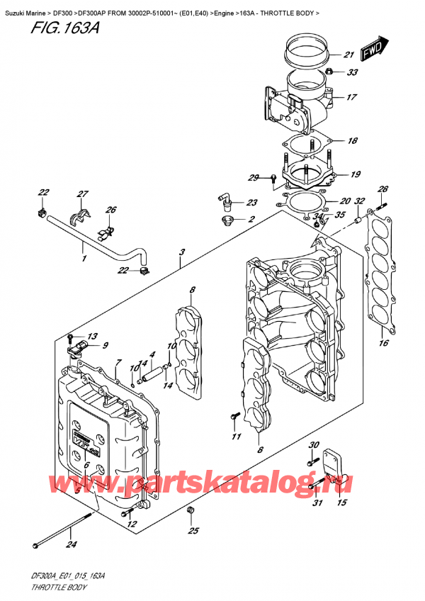  ,   , Suzuki DF300AP X / XX FROM 30002P-510001~ (E01), Throttle Body