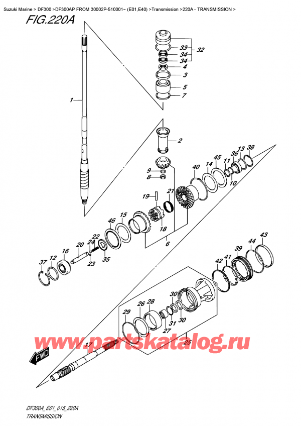  ,   , Suzuki DF300AP X / XX FROM 30002P-510001~ (E01)  2015 , Transmission