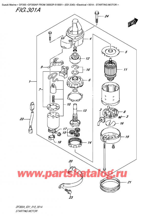   ,   , Suzuki DF300AP X / XX FROM 30002P-510001~ (E01), Starting  Motor