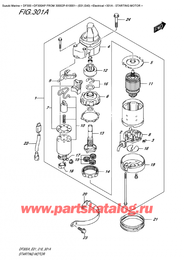 ,   , Suzuki DF300AP FROM 30002P-610001~ (E01,E40) , Starting Motor