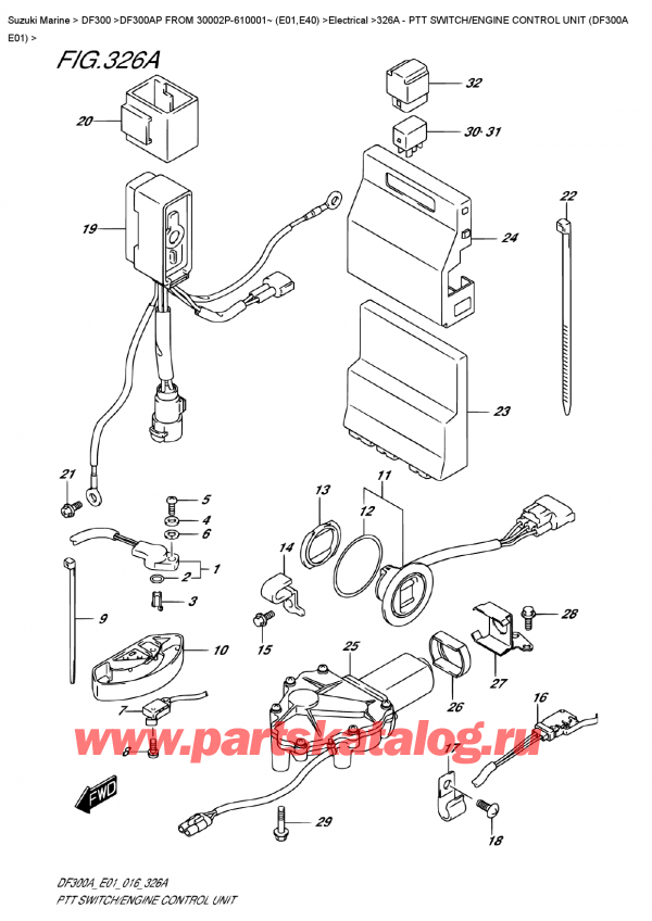  ,    , SUZUKI DF300AP FROM 30002P-610001~ (E01,E40)   2016 , Ptt Switch/engine Control Unit (Df300A