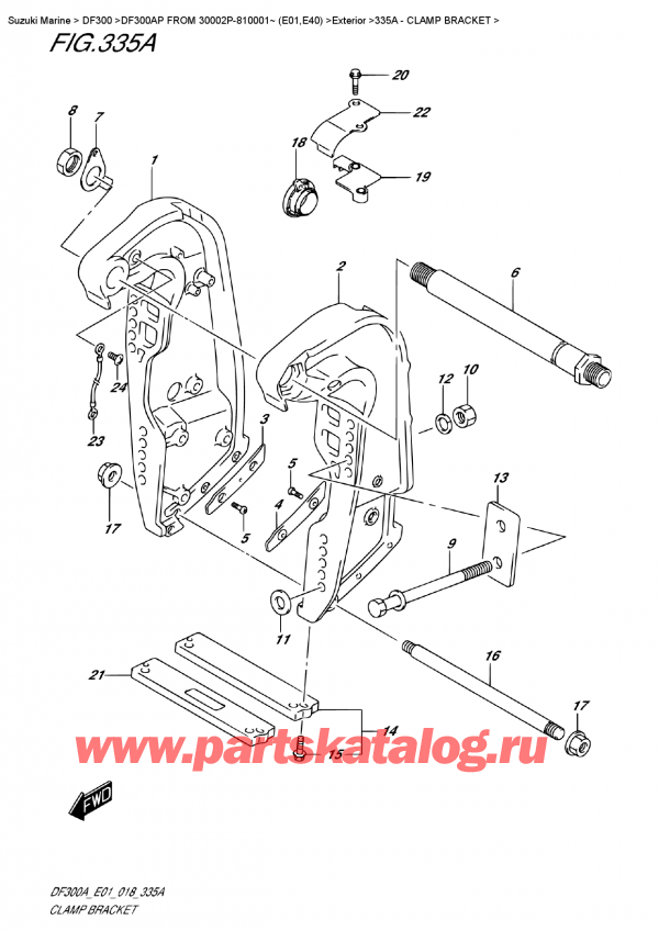  ,   , SUZUKI DF300AP X/XX FROM 30002P-810001~ (E01)  2018 , Clamp Bracket