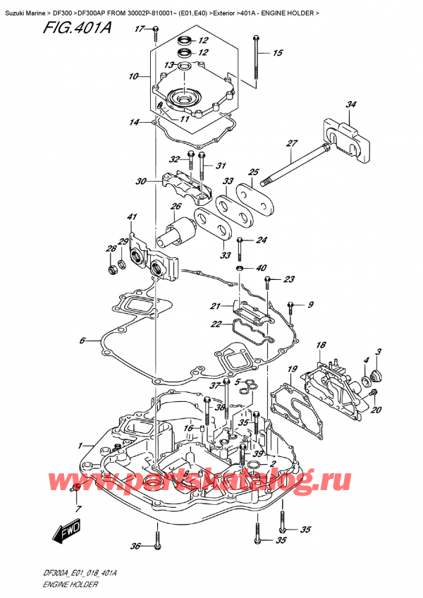  , , Suzuki DF300AP X/XX FROM 30002P-810001~ (E01)  2018 , Engine Holder