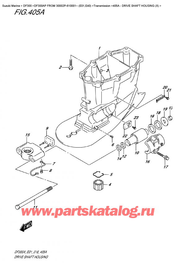   ,   ,  DF300AP FROM 30002P-610001~ (E01,E40) , Drive Shaft Housing (X)