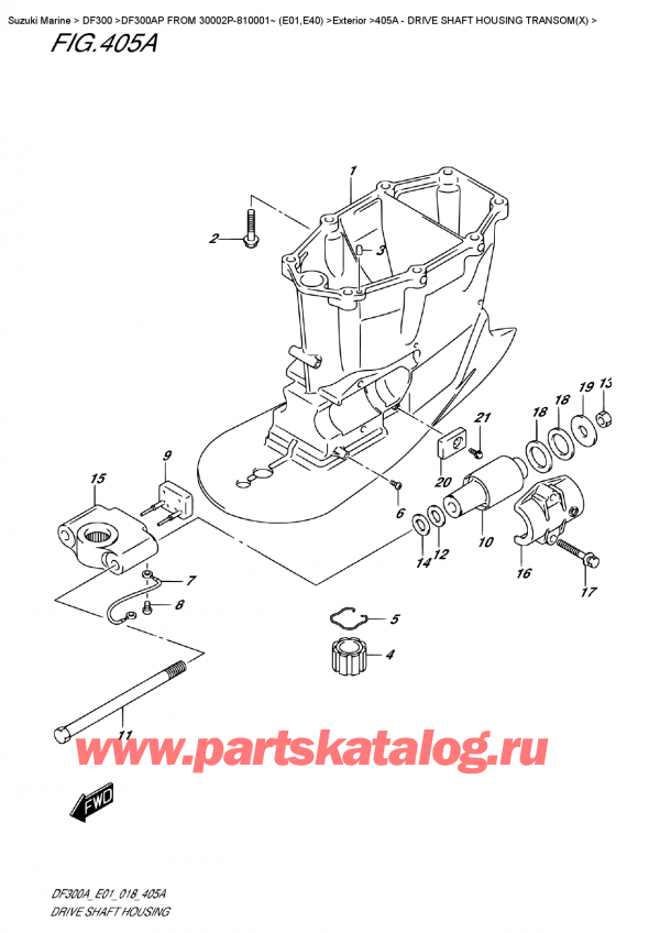 ,   , SUZUKI DF300AP X/XX FROM 30002P-810001~ (E01)  2018 , Drive Shaft  Housing  Transom(X)