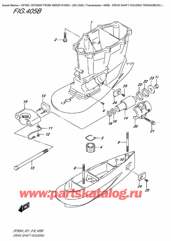 ,   , Suzuki DF300AP X/XX FROM 30002P-810001~ (E01)  2018 ,    Transom (Xx)