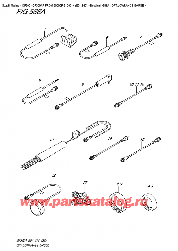  ,   , Suzuki DF300AP X / XX FROM 30002P-510001~ (E01)  2015 , Opt:lowrance  Gauge