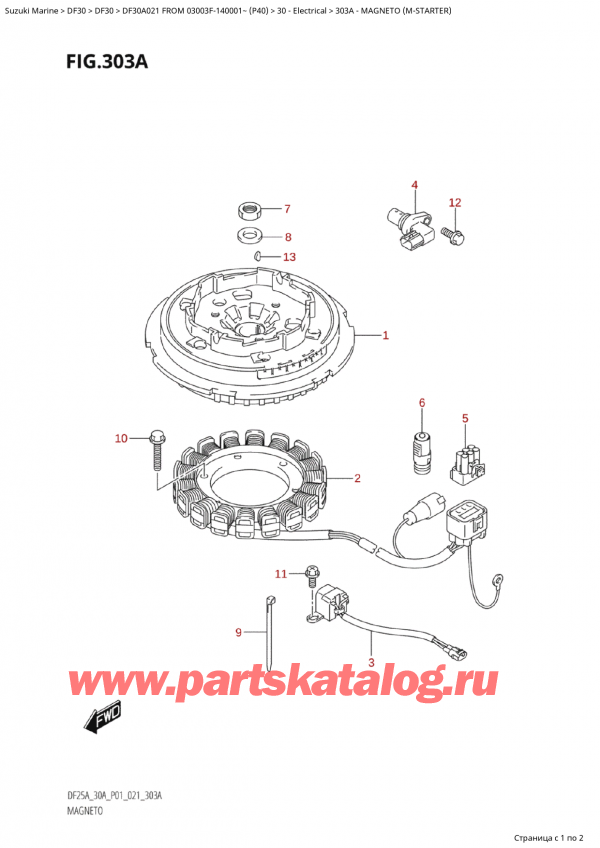  ,   , Suzuki Suzuki DF30A S/L FROM 03003F-140001~  (P40),  (M) / Magneto (MStarter)