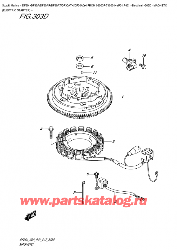 ,   , SUZUKI DF30A RS / RL FROM 03003F-710001~ (P01)   2017 ,  () / Magneto  (Electric  Starter)