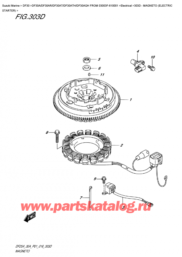   ,   , Suzuki DF30A ARS / ARL FROM 03003F-610001 P01 2016, Magneto  (Electric  Starter)