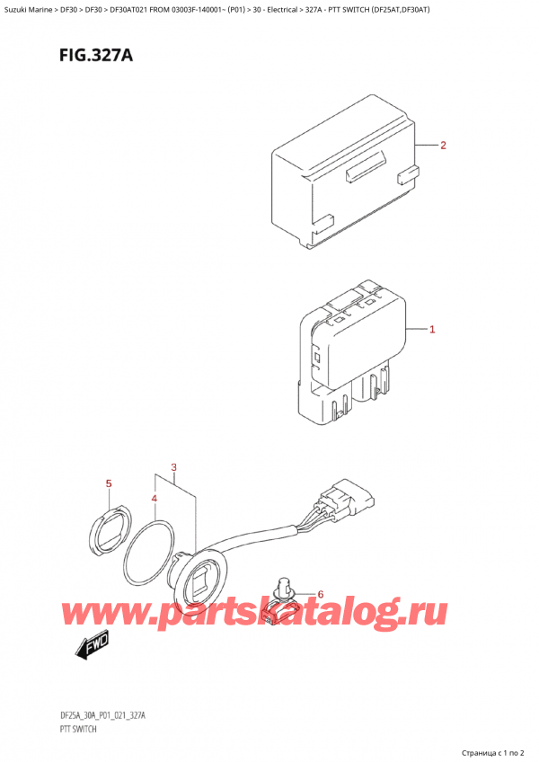 ,   , Suzuki Suzuki DF30A TS / TL FROM 03003F-140001~  (P01 021), Ptt Switch (Df25At,Df30At)