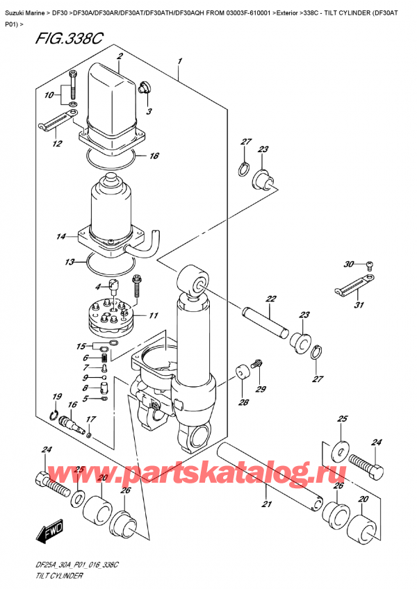   ,    , Suzuki Suzuki DF30A ATS / ATL FROM  03003F-610001  2016 , Tilt  Cylinder  (Df30At  P01)