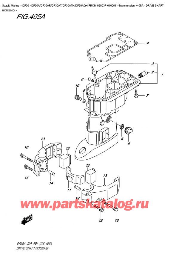   ,  , Suzuki Suzuki DF30A ATS / ATL FROM  03003F-610001  2016 ,    / Drive  Shaft  Housing