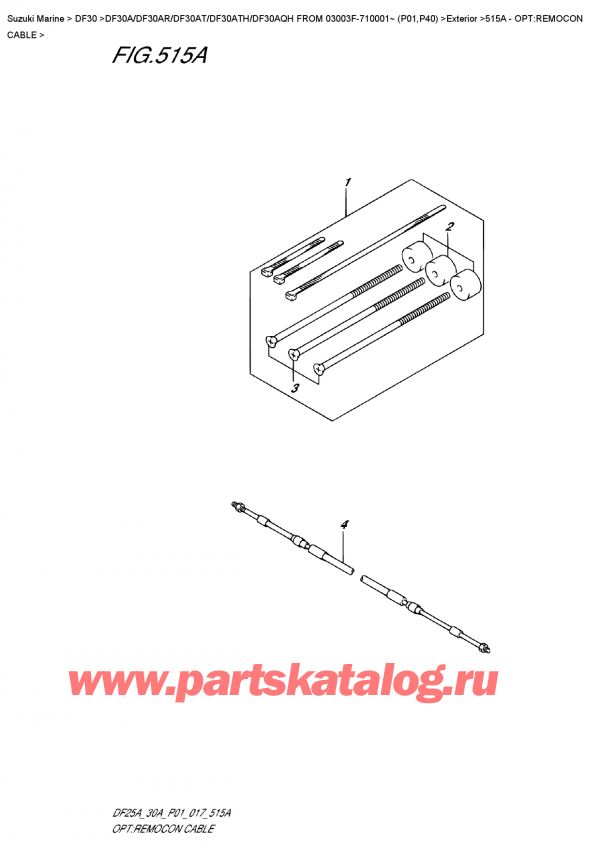  ,   , Suzuki DF30A S FROM 03003F-710001~ (P01)   2017 , :    / Opt:remocon  Cable