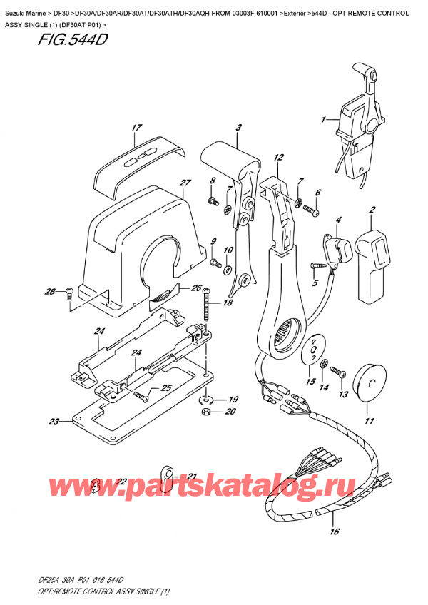 ,   , Suzuki Suzuki DF30A ATS / ATL FROM  03003F-610001,    ,  (1) (Df30At P01) / Opt:remote  Control  Assy  Single  (1)  (Df30At  P01)