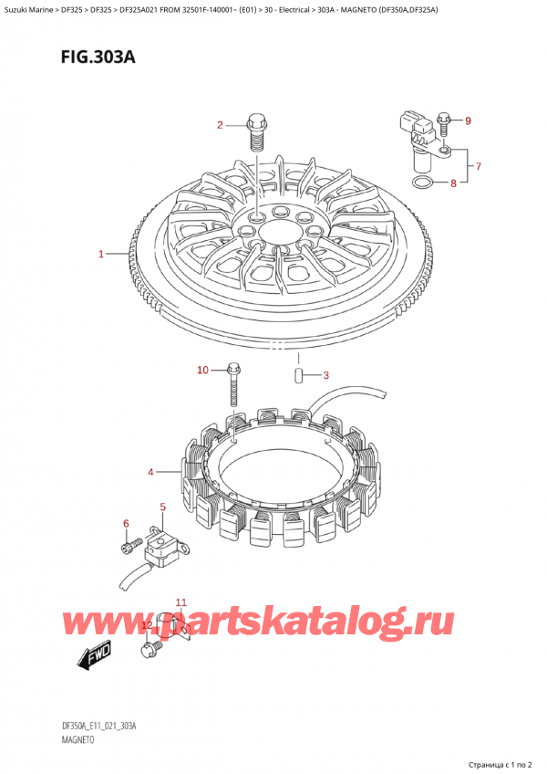  ,    , Suzuki  Suzuki DF325A TX/TXX FROM 32501F-140001~  (E01 A021), Magneto (Df350A,Df325A) -  (Df350A, Df325A)