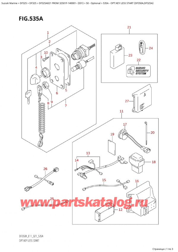  ,   , Suzuki  Suzuki DF325A TX/TXX FROM 32501F-140001~  (E01 A021), Opt:key Less  Start (Df350A,Df325A)