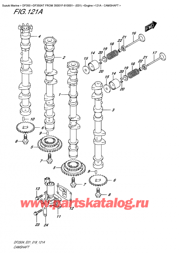  ,   , SUZUKI DF350A TX / TXX FROM 35001F-810001~ (E01), Camshaft