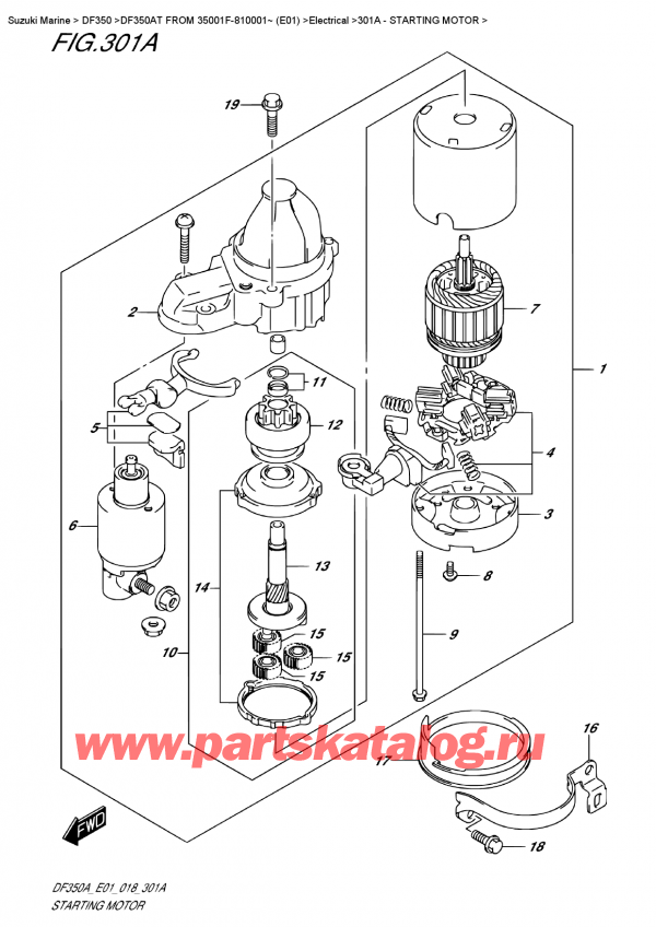 ,   ,  DF350A TX / TXX FROM 35001F-810001~ (E01),   - Starting Motor