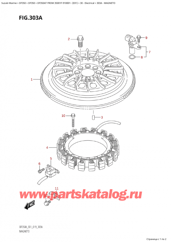  ,   , Suzuki Suzuki DF350A TX / TXX FROM 35001F-910001~  (E01 019),  / Magneto