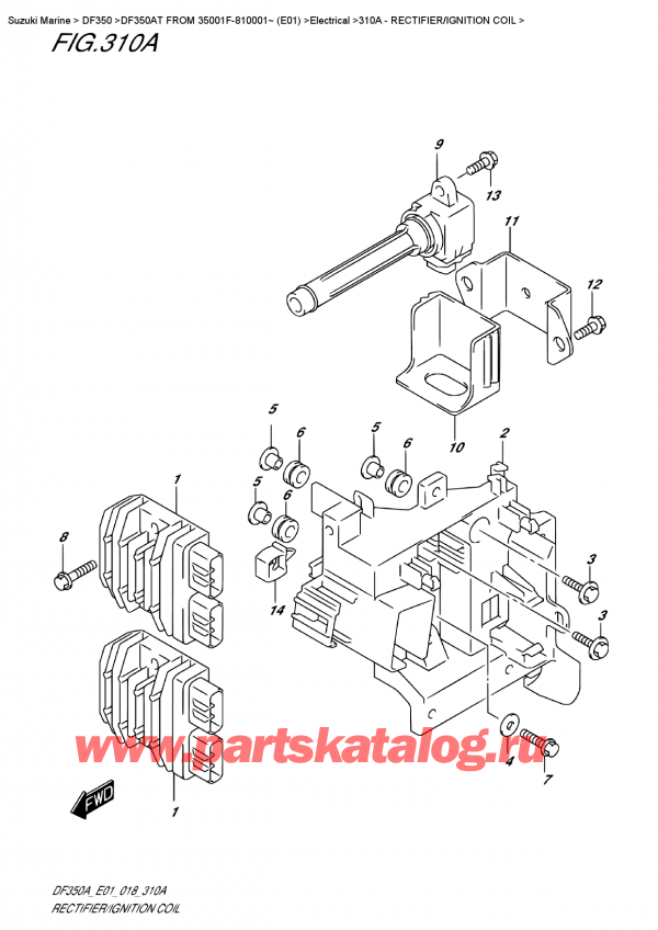 ,   , Suzuki DF350A TX / TXX FROM 35001F-810001~ (E01)  2018 , Rectifier/ignition  Coil