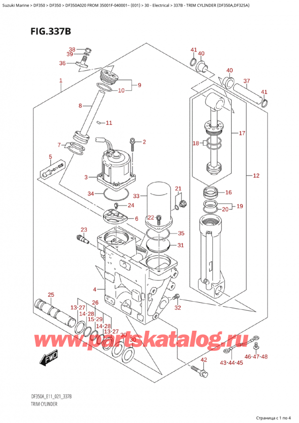  ,  , Suzuki Suzuki DF350AP X / XX FROM 35001F-040001~  (E01 020), Trim Cylinder (Df350A,Df325A)