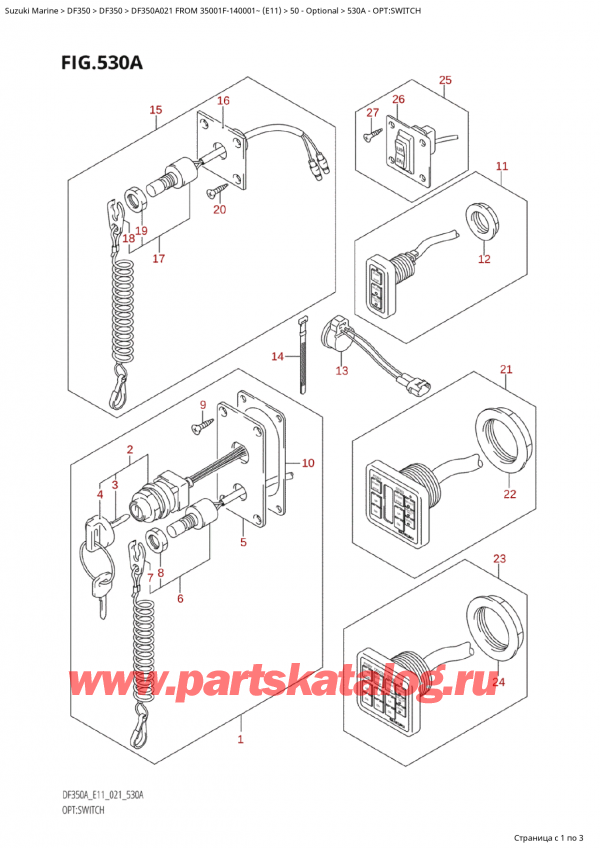  ,   ,  Suzuki DF350A TX / TXX FROM 35001F-140001~  (E11 021), Opt:switch