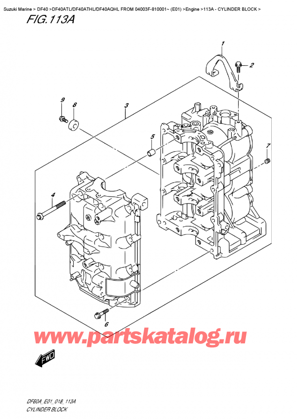 ,   ,  DF40A TS/TL FROM 04003F-810001~ (E01), Cylinder  Block