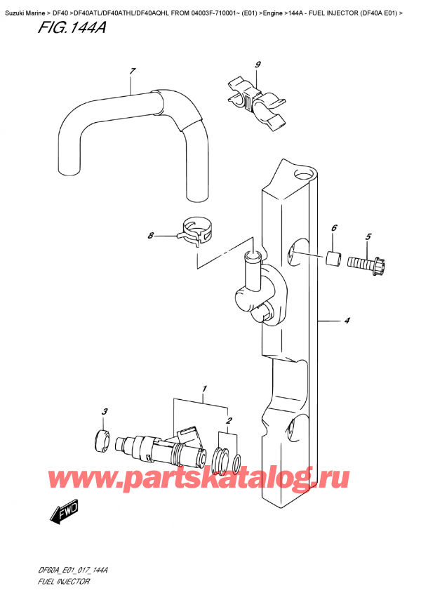  ,    , Suzuki DF40A TS / TL FROM 04003F-710001~ (E01)  , Fuel  Injector  (Df40A  E01) /   (Df40A E01)