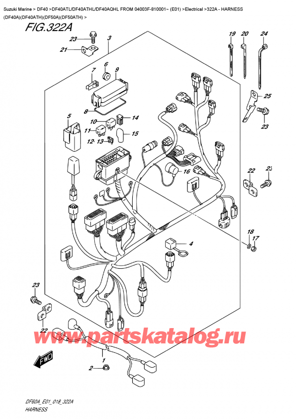  ,    , Suzuki DF40A TS/TL FROM 04003F-810001~ (E01), Harness  (Df40A)(Df40Ath)(Df50A)(Df50Ath)