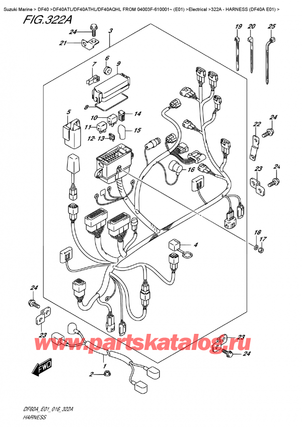  ,  , Suzuki DF40A TS / TL FROM 04003F-610001~ (E01)  2016 ,   (Df40A E01) / Harness  (Df40A  E01)