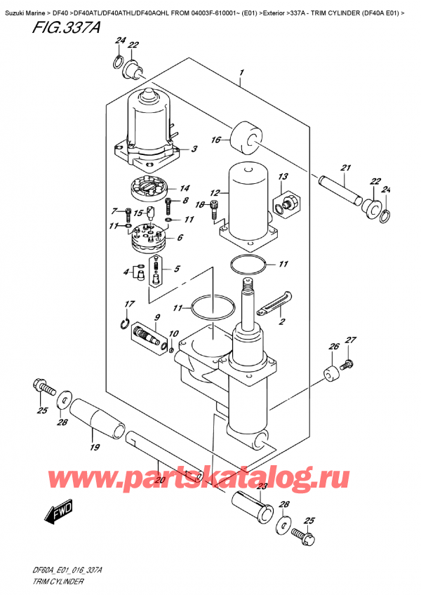 ,   , SUZUKI DF40A TS / TL FROM 04003F-610001~ (E01), Trim  Cylinder  (Df40A  E01) -   (Df40A E01)