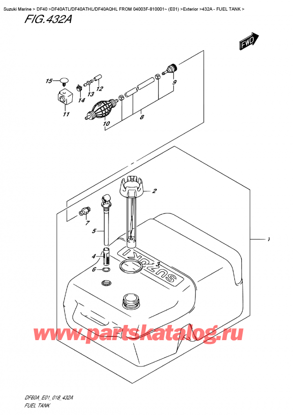  ,   , SUZUKI DF40A TS/TL FROM 04003F-810001~ (E01),   - Fuel  Tank