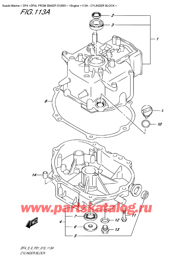   ,   , SUZUKI DF4 S-L FROM 00402F-510001~ (P01)  2015 , Cylinder  Block