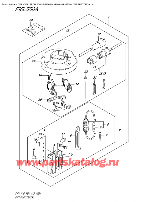  ,   , Suzuki DF4 S-L FROM 00402F-510001~ (P01)  2015 , Opt:electrical