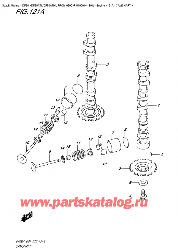 ,  ,  DF50A TS/TL FROM 05003F-510001~ (E01)  2015 , Camshaft