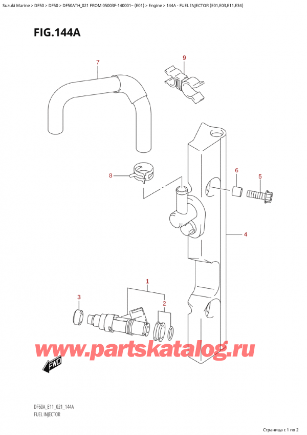  ,   , Suzuki Suzuki DF50A TS / TL FROM 05003F-140001~  (E01 021), Fuel Injector (E01,E03,E11,E34) -   (E01, E03, E11, E34)