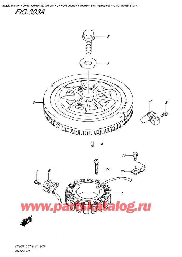   ,   , Suzuki DF50A TS/TL FROM 05003F-610001~ (E01), Magneto / 