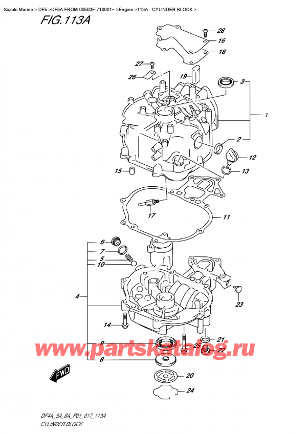   ,   , SUZUKI DF5A S/L FROM 00503F-710001~   2017 , Cylinder  Block -  