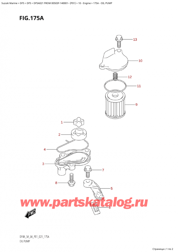  ,   ,  Suzuki DF5A S FROM 00503F-910001~ (P01 021),   - Oil Pump