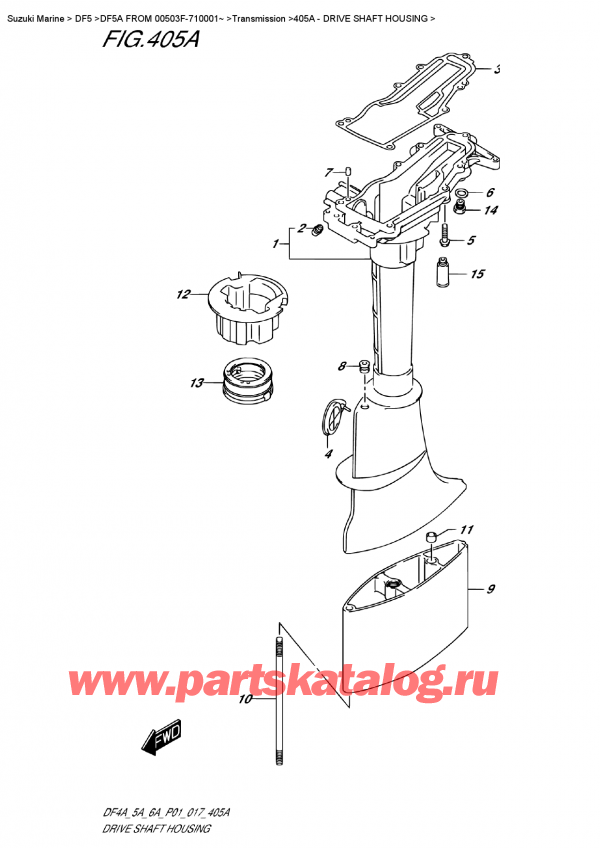  ,   , Suzuki DF5A S/L FROM 00503F-710001~   2017 ,    - Drive  Shaft  Housing