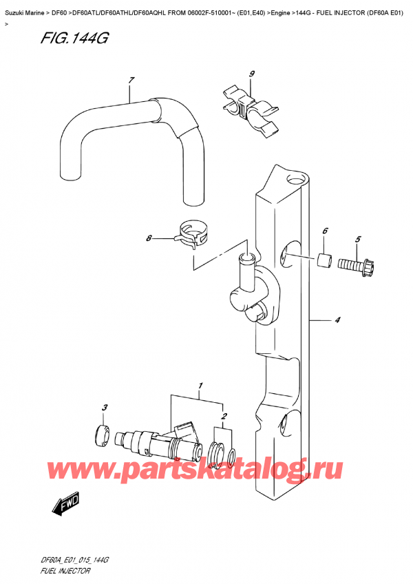  ,  , Suzuki DF60A TS / TL FROM 06002F-510001~ (E01)  2015 , Fuel  Injector  (Df60A  E01)