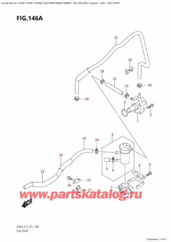  ,   , Suzuki Suzuki DF60A TS / TL FROM 06002F-040001~  (E01 020), Fuel Pump /  