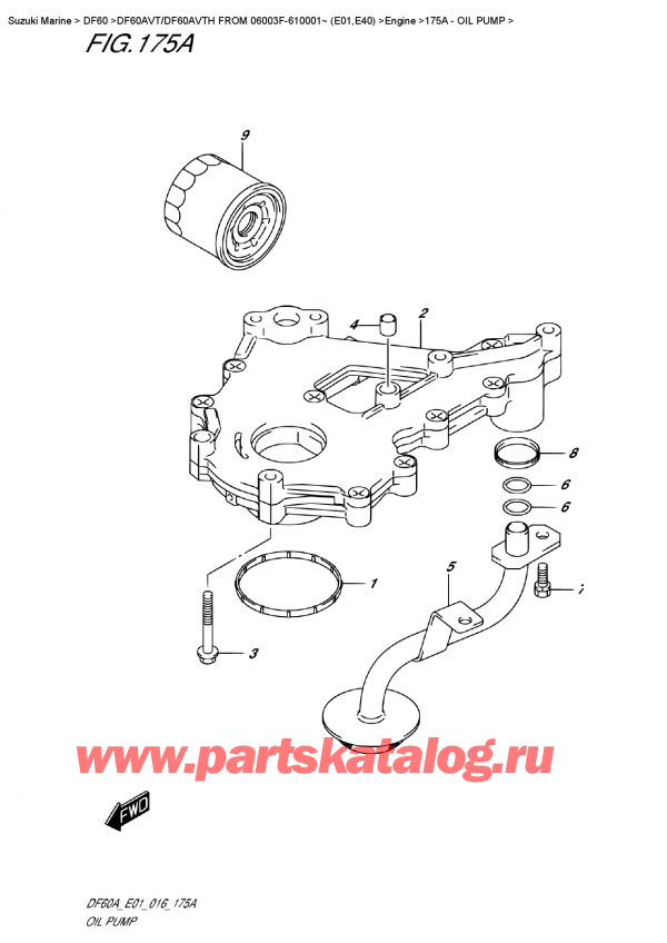  ,   , Suzuki DF60AV TL / TX FROM 06003F-610001~    (E01)  ,   - Oil  Pump