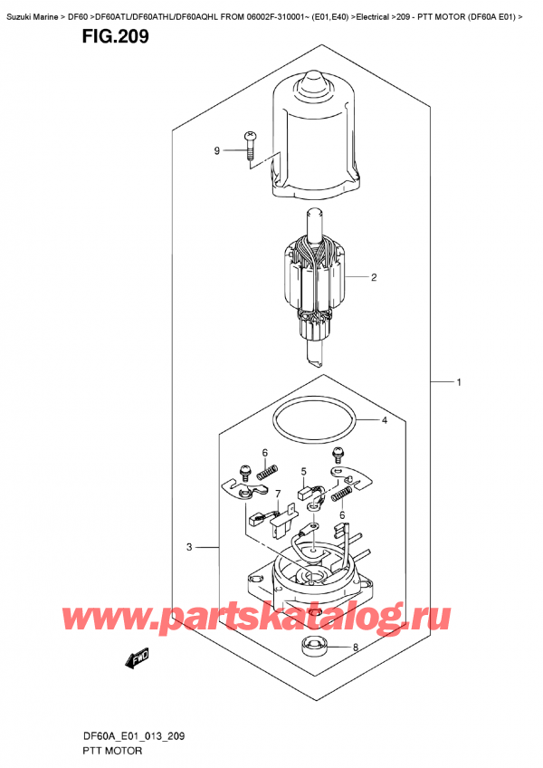  ,   , SUZUKI DF60A TL/TS FROM 06002F-310001~ (E01), Ptt  Motor  (Df60A  E01)