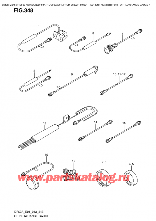   ,   , Suzuki DF60A TL/TS FROM 06002F-310001~ (E01)  2013 , :  Lowrance / Opt:lowrance  Gauge